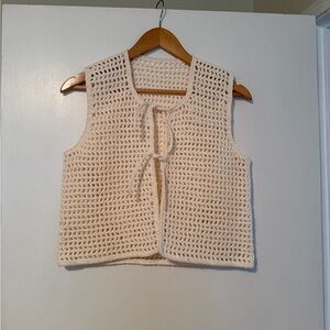 Handmade Cream Crochet Vest